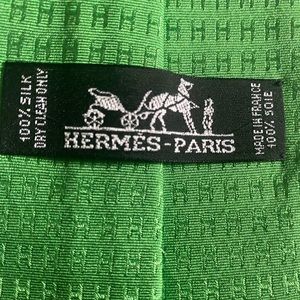 COPY - Green Hermès Silk Printed H Tie